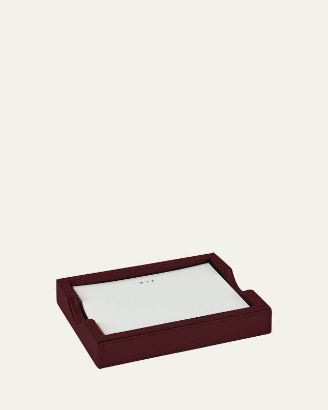 Leather Memo Tray with 100 "WTF" Note Cards